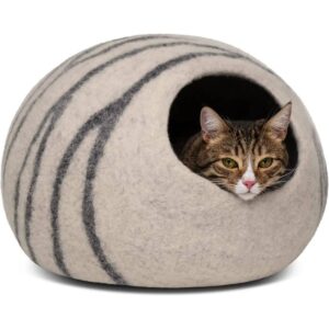 Eleganza 100% Merino Wool Luxury Cat Cave Light Grey