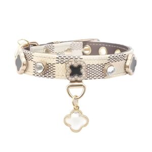 Milano Lucky Clover Leather Pet Collar